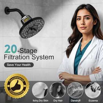 High-Pressure Filtered Shower Head for Healthier Skin