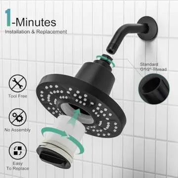 High-Pressure Filtered Shower Head for Healthier Skin