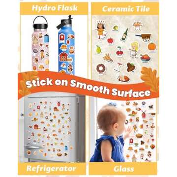 Walenced Reusable Sticker Book for Toddlers 2-4 Years, Stickers for Kids, Toddler Sticker Book Ages 1-3, Toddler Craft Activities, Toddler Travel Toys Ages 2+ Boy Girl Birthday Gifts - Thanksgiving