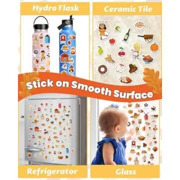 Walenced Reusable Sticker Book for Toddlers 2-4 Years, Stickers for Kids, Toddler Sticker Book Ages 1-3, Toddler Craft Activities, Toddler Travel Toys Ages 2+ Boy Girl Birthday Gifts - Thanksgiving