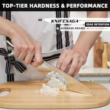 KnifeSaga 15-Piece Premium Kitchen Knife Set with Block