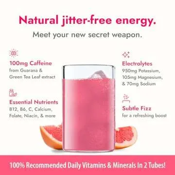 Zipfizz Daily Energy Drink Powder, Pink Grapefruit, 20 Pack | 3-in-1 Sustained Energy, Rapid Hydration, and Essential Vitamins | Sugar-Free | Electrolyte Powder | Contains Vitamin B-12 & Antioxidants