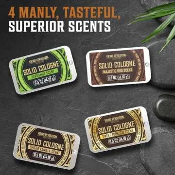 Viking Revolution 4 Pack Mens Solid Colognes Men Bundle of 2 - Balm Cologne for Mens Cologne Balm Travel Cologne Wax - Cologne for Men (0.5 Oz each)