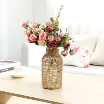 Chic DOITOOL Boho Glass Vase for Elegant Home Decor