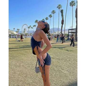 Women Vintage Print Two Piece Skirt Set Y2K Off Shoulder Tube Tops Slim Fit Crop Camis Mini Skirts Night Party Outfit Set(C7-Blue,S)