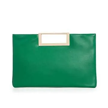 CHARMING TAILOR Fashion PU Leather Handbag Stylish Women Convertible Clutch Purse (Green)