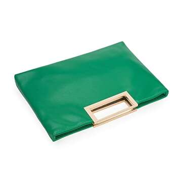 CHARMING TAILOR Fashion PU Leather Handbag Stylish Women Convertible Clutch Purse (Green)