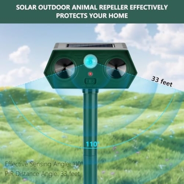 2025 Ultrasonic Animal Repellent Solar Powered Outdoor Device
