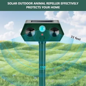 2025 Ultrasonic Animal Repellent Solar Powered Outdoor Device