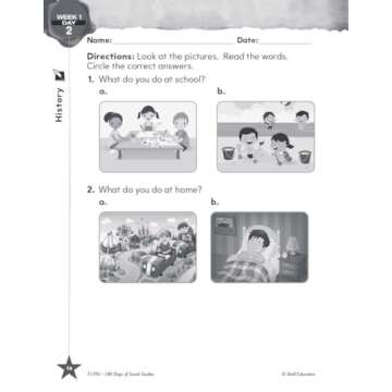 Fun Social Studies Workbook for Kindergarteners - 180 Days