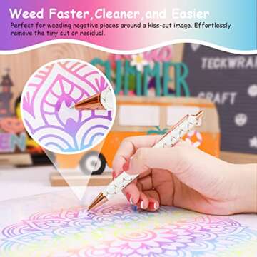 TECKWRAP Air Release Weeding Tool Pin Pen Vinyl Installation Weeding Tool for Vinyl DIY Craft Project (Gold Purple)