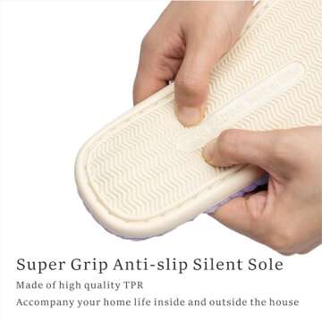 Chantomoo Slippers for Women Memory Foam House Womens Slipper Slides Home Bedroom Bathroom Spa Open Toe Corduroy Slippers Cozy Comfortable Purple Size 7 7.5 8 8.5