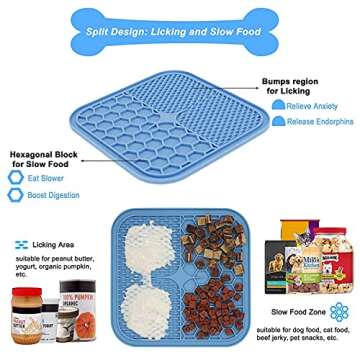 Licking Mat for Dogs and Cats,Connfiton [2 Pack] Slow Feeder for Dog,Dog Boredom and Anxiety Reducer...