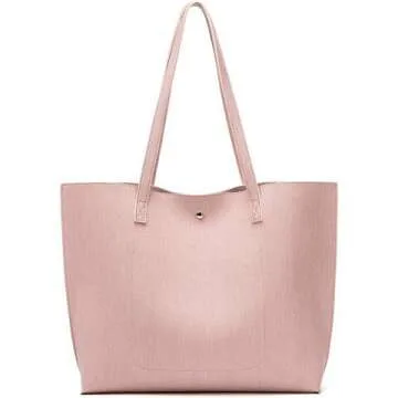 Dreubea Women's Faux Leather Tote Bag with Tassel