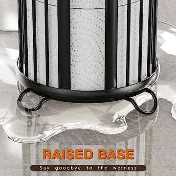 Bunoxea Toilet Paper Holder Stand, Freestanding Toilet Tissue Organizer, Minimalistic Storage Solution, Reserve Mega Rolls-Modern Black