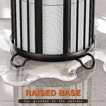 Bunoxea Toilet Paper Holder Stand, Freestanding Toilet Tissue Organizer, Minimalistic Storage Solution, Reserve Mega Rolls-Modern Black
