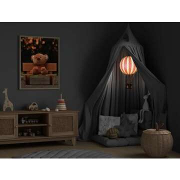 Authentic Models LED Hot Air Balloon Lanterns: Magical Night Sky Decor | Hot Air Balloon Decor | LED Lantern Decor for Enchanting Evenings | Remote Control Included - Travels Light LED, Pink Light