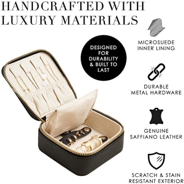 Travel Jewelry Case in Genuine Leather for Women