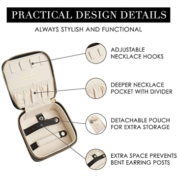 Travel Jewelry Case in Genuine Leather for Women