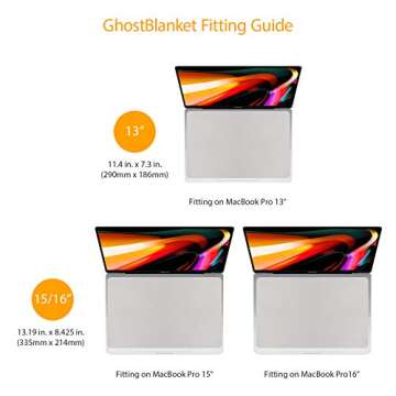 UPPERCASE GhostBlanket Screen Keyboard Imprint Protection Microfiber Liner and Cleaning Cloth 13" Co...