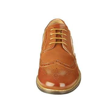 Bruno HOMME MODA ITALY PRINCE Men's Classic Modern Oxford Wingtip Lace Dress Shoes,PRINCE-3-BROWN,11 D(M) US