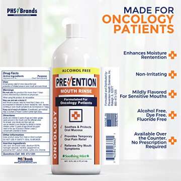 Prevention Oncology Alcohol Free Mouthwash, Soothing, Gentle, & Moisturizing, Mouthsore and Dry Mout...