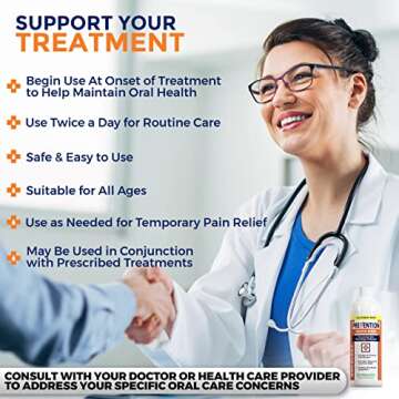 Prevention Oncology Alcohol Free Mouthwash, Soothing, Gentle, & Moisturizing, Mouthsore and Dry Mouth Mouthwash Specially Formulated for Patients Undergoing Oncology Treatment - 16 oz Bottle, 1-Pack