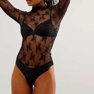 Sheer Mesh Long Sleeve Top for Women - Elegant & Versatile