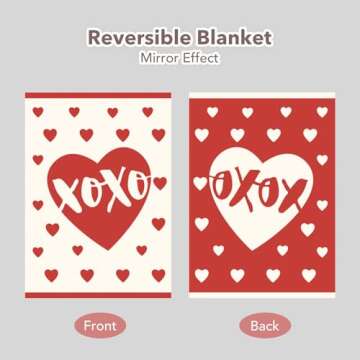 Snuggle Sac Love Throw Blanket Valentine's Day Blanket for Couch, Lux Microfiber Super Soft Warm XOXO Blankets Valentines Day Gift, Ultra Cozy Throws for Bed Sofa Travel, Red, 50x60 inches