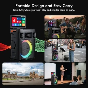 Smart Karaoke Machine with 14.1 Inch HD Screen and Dual Mics