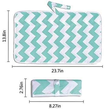 Portable Changing Pad, 2 Pack Baby Waterproof Diaper Changing Pad Reusable and Washable Newborn Travel Mat Station for Home Travel Outside