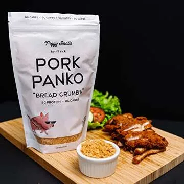 Pork Panko Keto Bread Crumbs, High Protein Healthy Keto Pork Rind Crumbs, Crushed Gluten Free Rinds with Zero Sugar or Carbs, Paleo Friendly Food – No Carb Healthy Breadcrumbs, 14oz