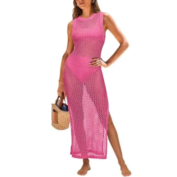 ANRABESS Womens Swimsuit Cover Up Sleeveless Hollow Knit Bikini Swimwear Bathing Suit Coverup Croche...