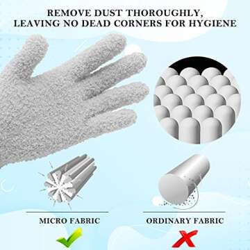 Evridwear Microfiber Gloves for Plant Dusting,Resuable Leaf Cleaning Glove for Houseplants,Blinds,Fu...
