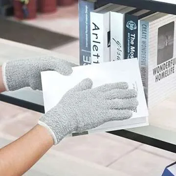 Evridwear Microfiber Gloves for Plant Dusting,Resuable Leaf Cleaning Glove for Houseplants,Blinds,Furniture and Small Objects