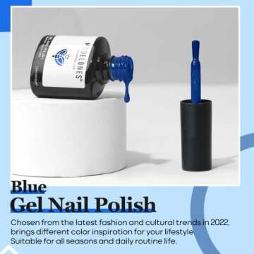modelones Blue Gel Nail Polish, 15 ML Classic Azure Lapis Blue Color Gel Polish Soak off LED Elegant...