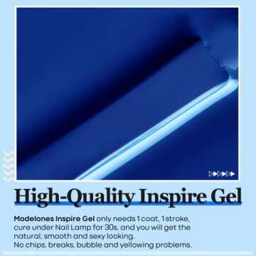 modelones Blue Gel Nail Polish, 15 ML Classic Azure Lapis Blue Color Gel Polish Soak off LED Elegant Blue Solid Nail Gel Polish Salon DIY Nail Art Manicure at Home Gift for Holiday