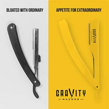 Professional Straight Razor - Ultra Exposed Straight Razor Kit with 10 Gravity Premium Blades, 2mm E...