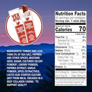 Healthy Uncured Pepperoni Turkey Snack Sticks 24 Pack
