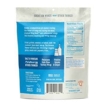 Kosmos Q Salt & Vinegar Wing Dust - 8 Oz Bag for Wings, Popcorn & More - Dry BBQ Wings Rub with Savo...