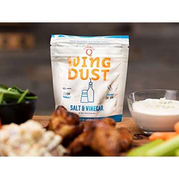 Kosmos Q Salt & Vinegar Wing Dust - 8 Oz Bag for Wings, Popcorn & More - Dry BBQ Wings Rub with Savory Salt & Tangy Vinegar for Mouth-Watering Flavor (Salt & Vinegar)