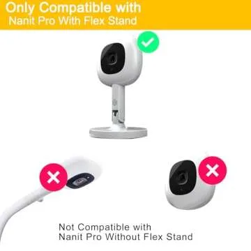 iTODOS Baby Monitor Mount Compatible with Nanit Pro Smart Baby Monitor & Flex Stand, Versatile Twist Mount Without Tools or Wall Damage,Travel Baby Monitor Accessory -White