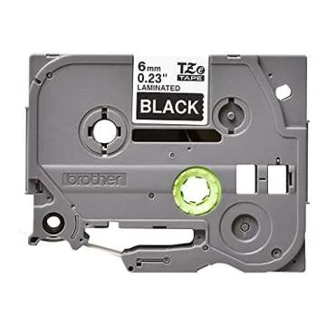 Brother Genuine P-touch TZE-315 Tape, 1/4" (0.23") Wide Standard Laminated Tape, White on Black, Laminated for Indoor or Outdoor Use, Water-Resistant, 0.23" x 26.2' (6mm x 8M), Single-Pack, TZE315