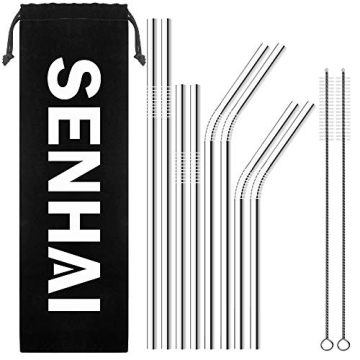 SENHAI Eco-Friendly Stainless Steel Straw Set 8 pcs