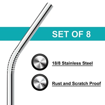 SENHAI Eco-Friendly Stainless Steel Straw Set 8 pcs