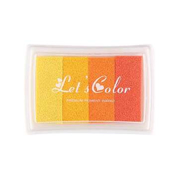 Vibrant Set of 6 Multi Colored Rainbow Ink Pads for Creative Crafting