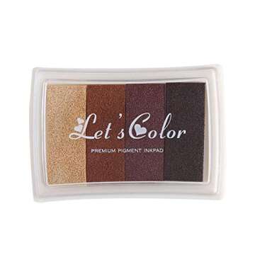 Pack of 6 Rainbow Color Ink Pads for Crafting