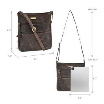 ESTALON Leather Crossbody Purses For Women - Trendy Women's Crossbody Handbags - Medium Size Shoulde...