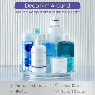 Clear Acrylic 9 Inch Lazy Susan Turntable Organizer 2 Pack