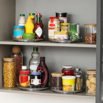 Clear Acrylic 9 Inch Lazy Susan Turntable Organizer 2 Pack